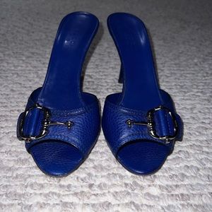 Royal Blue Heeled Slide